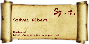 Szávai Albert névjegykártya